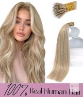 YoungSee 18" Nano Tip 100% Real Human Hair Extensions, P18-613 Blonde, 50g, Remy, Pre-Bonded STOCK PHOTOS ADDED