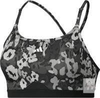 NEW Adidas ERCT LS Bra, 2XS A-C, Light Support, Black/Grey Camo, Training, 89% Recycled Polyester STOCK PHOTO INCL