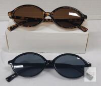 NEW Milramtob Retro Oval Sunglasses, Black & Tortoise Frames, UV400, Polycarbonate Lenses