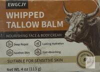 EWGCJY Whipped Tallow Balm, 4 oz (113g), Natural Face & Body Cream for Sensitive Skin, Deep Hydration