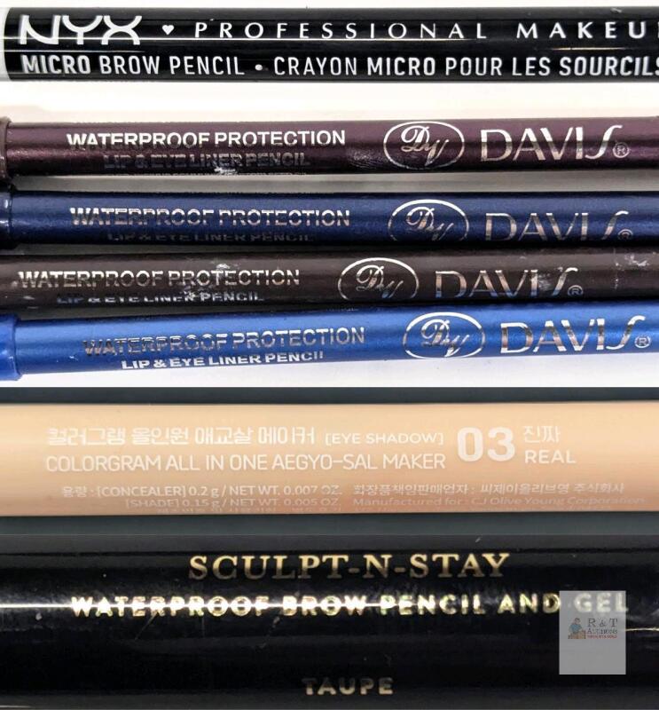 Laura Geller, NYX, Colorgram & Davis Mixed Eye & Brow Pencil Lot, 8 Waterproof Multicolor Note: Online returns. Volumes may be lower than listed