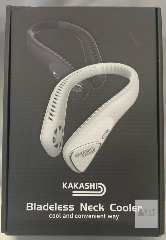KAKASHI F70 Bladeless Neck Cooler, 6000mAh Battery, White, Wearable Portable USB Fan