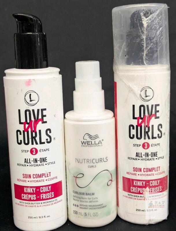 LUS Brands Love Ur Curls Kinky-Coily 250ml Duo & Wella Nutricurls Curlixir Balm 150ml Set Note: Online returns. Volumes may be lower than listed