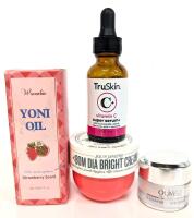TruSkin Vitamin C Serum, Sol De Janeiro Bom Dia, Olay Eye Cream, Wovarkie Yoni Oil Lot Note: Online returns. Volumes may be lower than listed