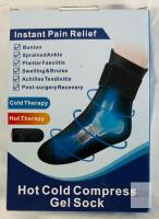 Hot Cold Gel Sock for Ankle & Foot, Adjustable Compression, Navy Blue, X004FONQ63, Reusable