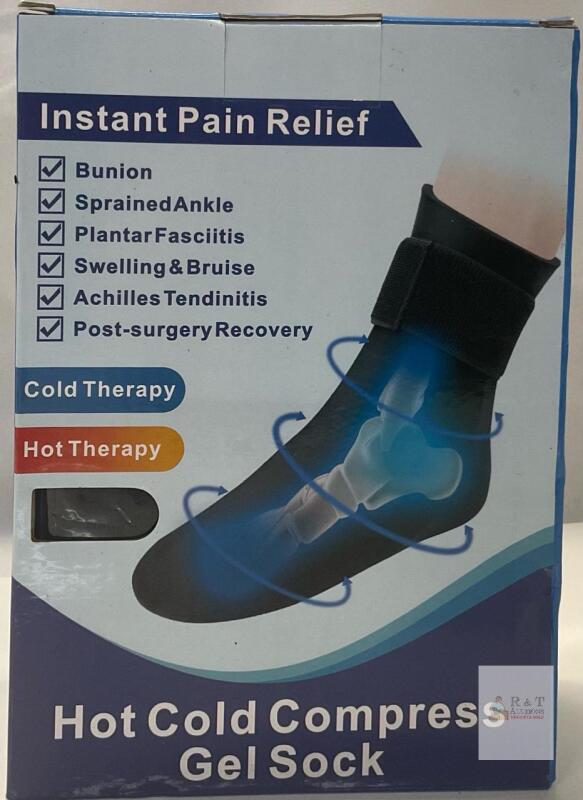Highco Hot Cold Compress Gel Sock, Navy Blue, Adjustable Compression, Universal Size, Reusable