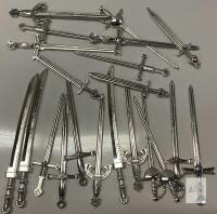 Zonon 21 Metal Sword Charms, Silver Tone, Zinc Alloy, For Jewelry Making & Bookmarks, X002WF06DX
