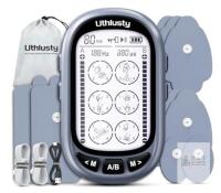 Uthlusty CESLIFF TENS Unit, Dual Channel, 24 Modes, 8 Pads, Rechargeable, Digital LCD Display