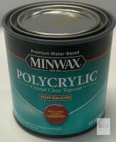 Minwax Polycrylic 8 oz Semi-Gloss Water-Based Crystal Clear Topcoat | Batch 2413XE