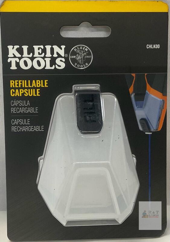 Klein Tools CHLK00 Refillable Chalk Line Capsule, Fits CHLK50B, CHLK50R, CHLK100, Silicone Seal