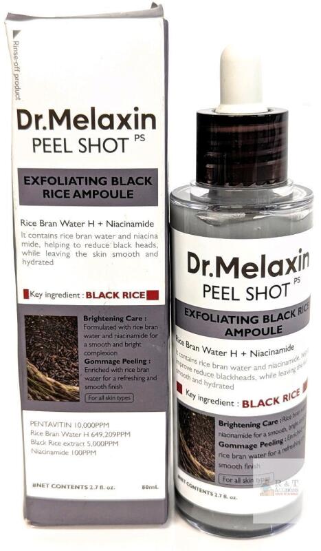 Dr. Melaxin Peel Shot PS Exfoliating Black Rice Ampoule 2.7 fl oz 80mL Batch H07V010
