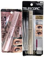 Maybelline Sky High 800 & L'Or&eacute;al Telescopic 910 Mascara, Blackest Black, Sealed, 0.24oz/0.27oz