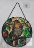 NEW 2D Stained Glass-Style Round Suncatcher 8" Bird & Berries Design with Hanging Chain and Hook Included - 2