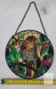 NEW 2D Stained Glass-Style Round Suncatcher 8" Bird & Berries Design with Hanging Chain and Hook Included - 3
