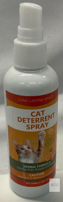Herbal Cat Deterrent Spray 3.38 fl oz (100 ml) &ndash; Long-Lasting, Safe for Pets, People, and Plants