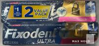 Fixodent Ultra Max Hold Denture Adhesive Cream 2.2 oz Tubes, 2 Pack, For Full & Partial Dentures