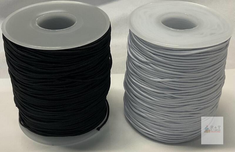 Black & White Elastic Cord Spools 1mm, 100yd, Jewelry String, Stretchy Beading Thread, Serial X004VY92ND