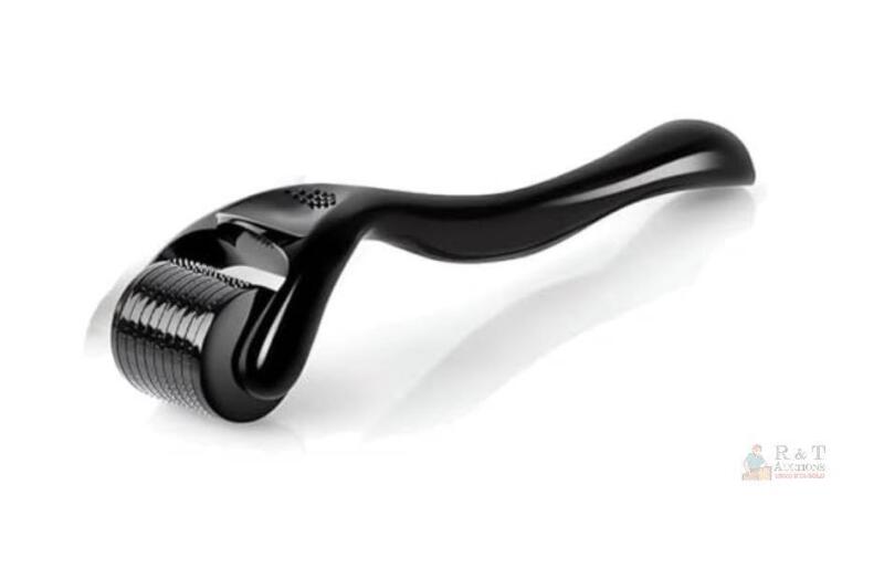 Wasali DR3 0.3MM Derma Roller, 540 Titanium Needles, Black, For Face, Beard, Hair & Scalp