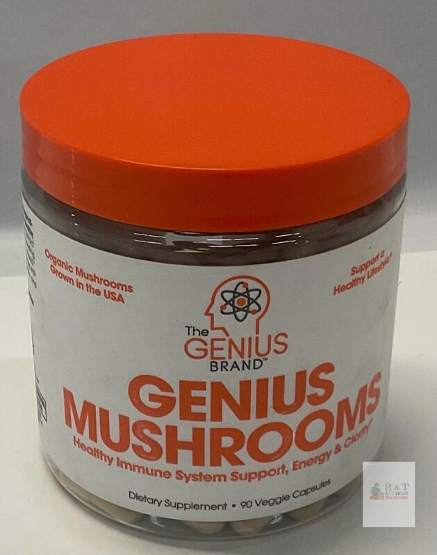 Genius Mushrooms by The Genius Brand, 90 Veggie Capsules, Lion&rsquo;s Mane, Reishi, Cordyceps