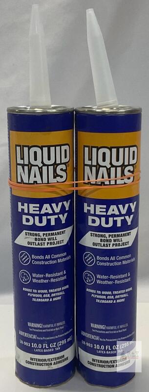 Liquid Nails LN-903 Heavy Duty Construction Adhesive, Latex-Based, 10 fl oz, 2 Pack, Tan