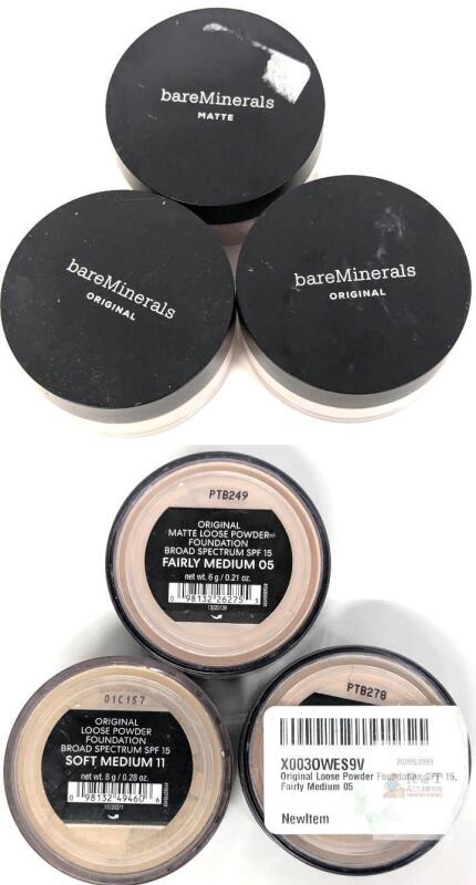 bareMinerals Loose Powder Foundation Matte & Original SPF 15 Fairly Medium 05 Soft Medium 11, Lot Note: Online returns. Volumes may be lower than listed