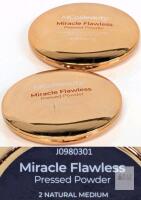 MCoBeauty Miracle Flawless Pressed Powder, 2 Natural Medium, 0.28oz/8g, Vegan, 2 Compacts