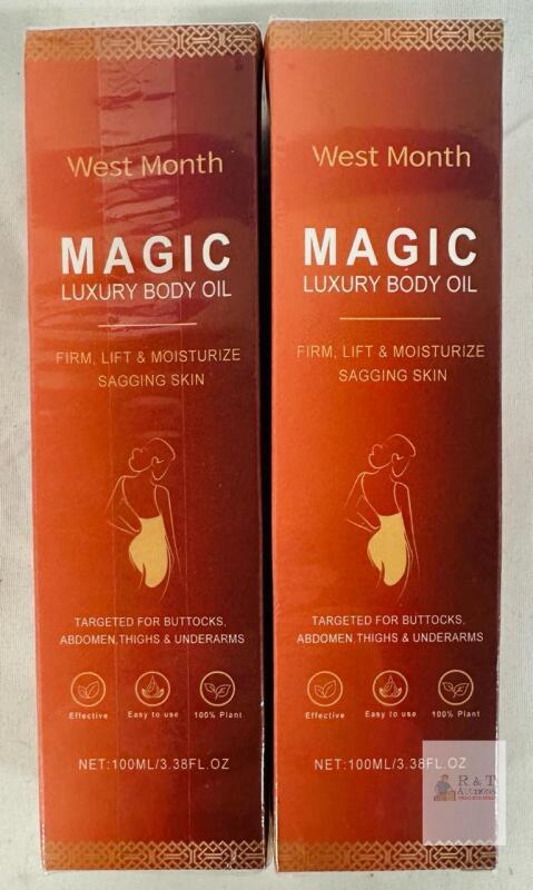 2 NEW West Month Magic Luxury Body Oil 100ml &ndash; Firm, Lift & Moisturize, Plant-Based, Exp 2028