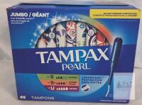 Tampax Pearl 45 Tampons Assorted Super, Super Plus, Ultra Unscented LeakGuard Plastic Applicator