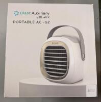 Blast Auxiliary Blaux Portable AC-G2 Air Cooler, Rechargeable, 10oz Tank, FCC/CE Certified, White