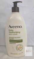 Aveeno Daily Moisturizing Body Lotion 18 fl oz, Fragrance-Free, Prebiotic Oat, Pump Bottle, Lot 3005218E