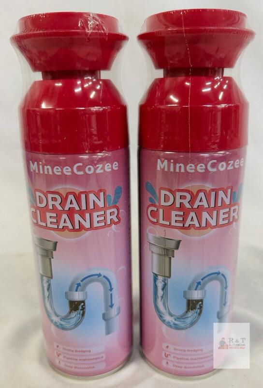 MineeCozee Drain Cleaner Aerosol Foam, Lemon Scent, 2x16oz, Powerful Descaling & Odor Control