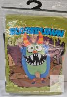 NEW Scareblown Inflatable Monster Kids Costume &ndash; One Size, Original Packaging, Blue/Green Horned Design