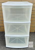 Gracious Living 3-Drawer Plastic Storage Organizer, 24"x14"x12", White/Translucent