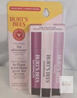 Burt's Bees Lip Shimmer Pink Collection 3-Pack: Watermelon, Champagne, Guava, 0.09oz Each