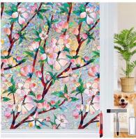 Floral 3D Rainbow Stained Glass Static Cling Privacy Window Film 17.5" x 78.7", X004J27IFL