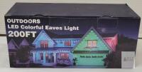 200ft Outdoor RGB LED Eaves Lights, App & Remote Control, Music Sync, Multicolor, with Hardware