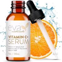 NEW Eva Naturals Vitamin C+ Face Serum &ndash; Lightweight Facial Serum with Hyaluronic Acid, Niacinamide & Botanical Ingredients &ndash; Daily Skincare for Smooth, Radiant-Looking Skin (1 oz)