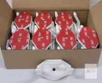 16-Pack White Wall Hat Hooks, Double Prong, 3M Adhesive & Screw Mount, Plastic, X003YE8R2N