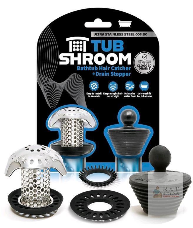New TubShroom Ultra Revolutionary Bath Tub Drain Protector Hair Catcher/Strainer/Snare Stainless Steel