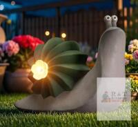 New - Etlemonde Solar Cactus Snail Statue Garden Decor Light - Outdoor Decorative LED Flower, Suitable for Patio, Lawnand Garden Decorations,