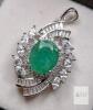 6.7 ct Certified Silver Emerald gemstone Pendant ($8,518 Appraisal)