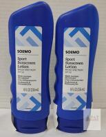 Solimo Sport Sunscreen Lotion SPF 50, 8 fl oz (236 mL), Broad Spectrum, 2-Pack, Exp 02/2026