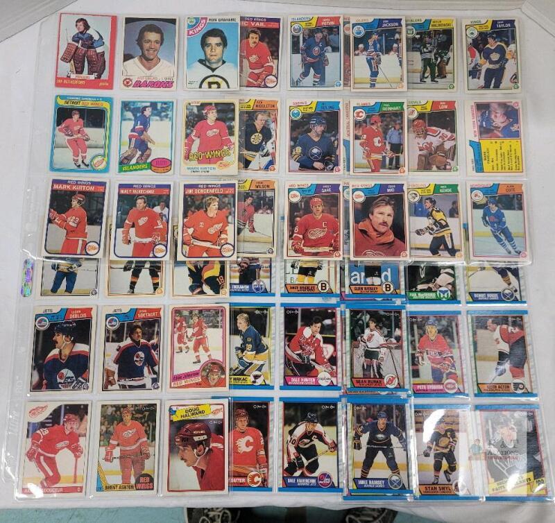 1973 - 1989 O Pee Chee NHL Hockey Trading Card Singles , 54 Trading Cards