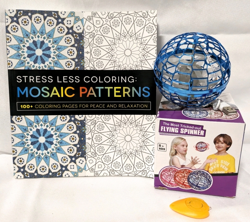 New Mosaic Patterns Coloring Book & Fly Nova Pro Flying Spinner Ball