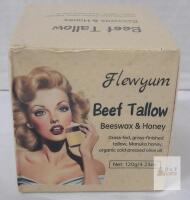 new Flewyum Beef Tallow Beeswax & Honey Skincare Cream 120g, Manuka Honey, Olive Oil, Lot MK20250106