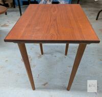 Mid-Century Modern Wooden Side Table, approx 18"x14"x20", Tapered Legs, Minimalist Design