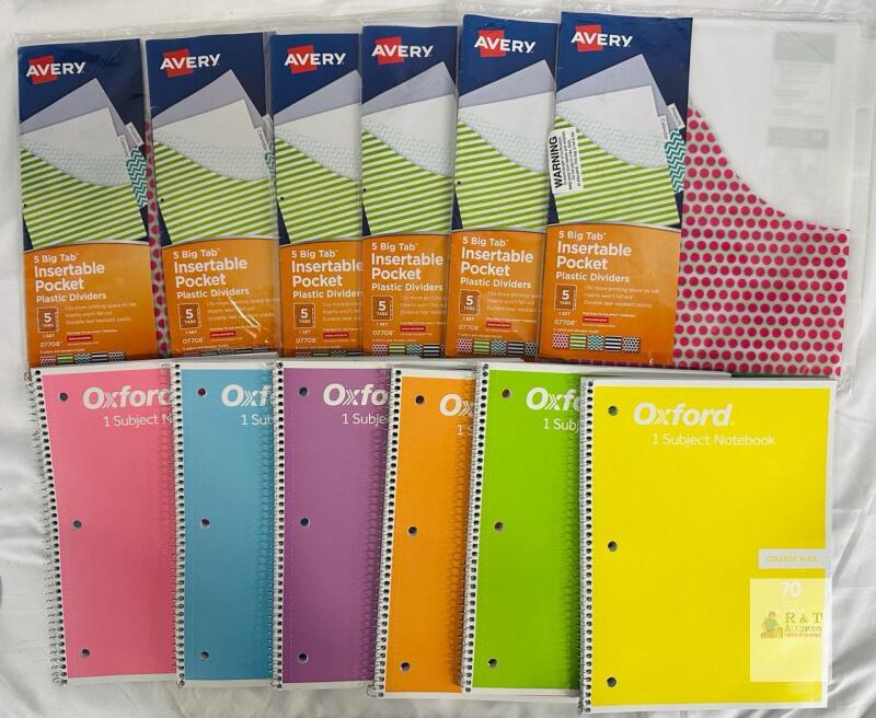 new stationary lot Avery Big Tab Insertable Pocket Plastic Dividers & Oxford