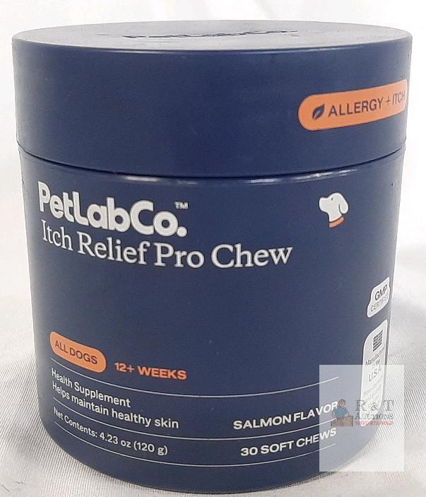 bb 06/26 PetLabCo Itch Relief Pro Chew, Salmon Flavor, 30 Soft Chews, Omega & Antioxidant Supplement - AI25167A