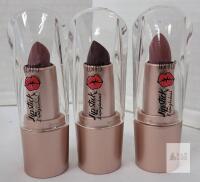 USHAS 3-Pack Matte Lipstick Set - Shades 01, 02, 03, Long Lasting, Nude/Brown, Model LP2288A