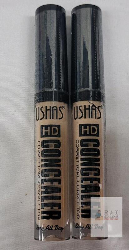 USHAS HD Concealer Shade 07, Liquid, Long-Wear, 2 Pack, 0.23 oz Tubes, Matte Finish